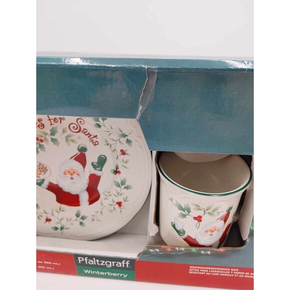 Pfaltzgraff Winterberry Cookies and Milk for Santa Set Open Box - Picture 3 of 5
